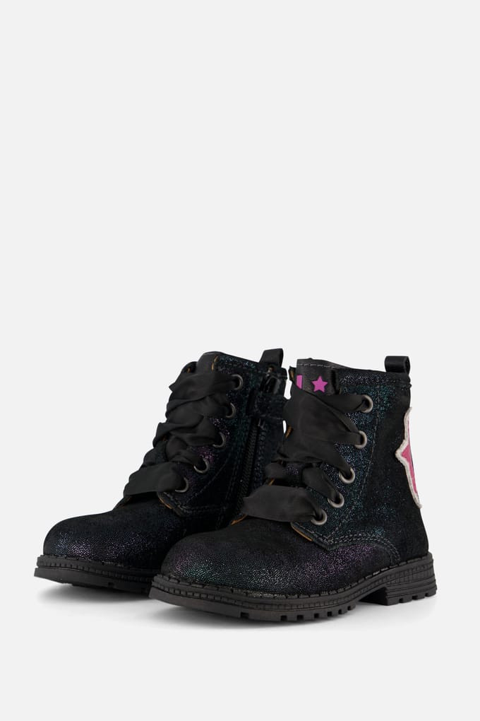 Muyters Muyters Veterboots blauw Leer