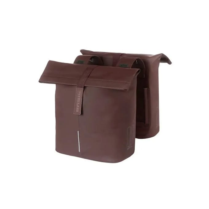 Basil City - Dubbele Fietstas - 32 liter - Waterafstotend - Reflectiedetails - Roasted brown