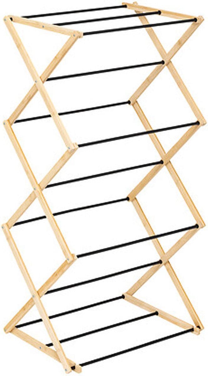 Five Wasrek/droogrek - zwart - bamboe - 54 x 106 cm - staand/inklapbaar