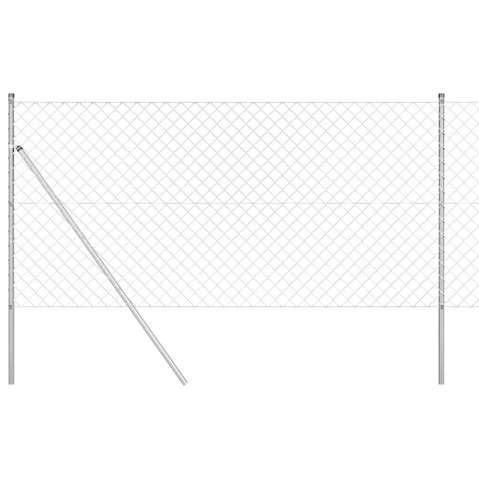 vidaXL - gaashek - met - grondbevestiging - 10 - x - 1 - m - Gegalvaniseerd - staal - Mesh