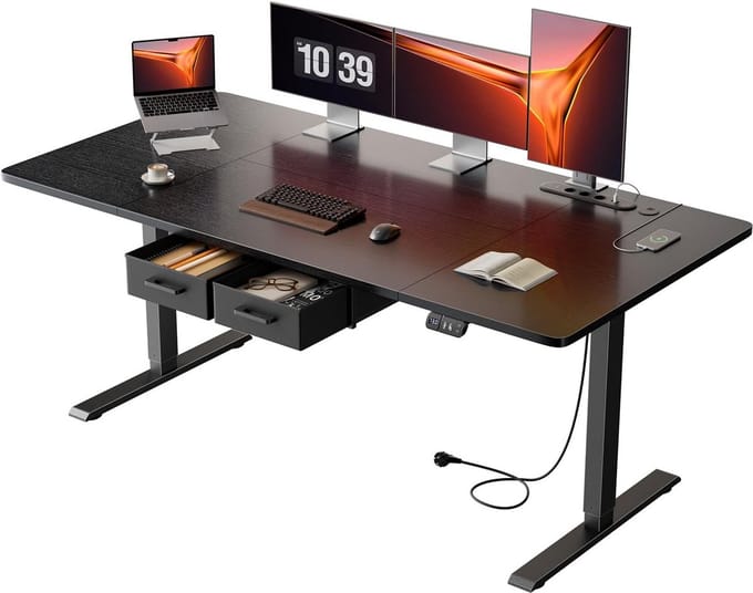 Elektrisch Zit Sta Bureau 160x80 cm met Stopcontact en USB-C