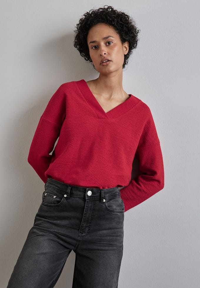 Street One - A322236 - structure v-neck shirt