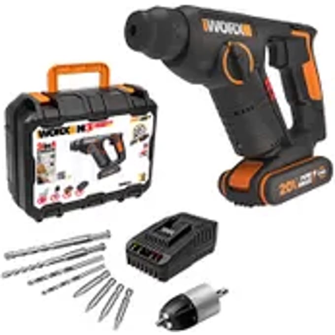 Worx - Boorhamer - Wx394.3 - Accu - 20v - 1,5 J - Keyless Chuck