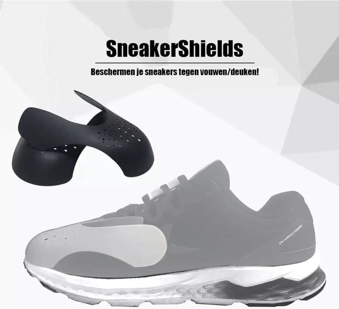 Sneaker Shields - Black Large (Maat 40 t/m 45) - Crease Protector - Anti Kreuk - Sneaker Bescherming - SneakerShields - Decreaser - Force Shield
