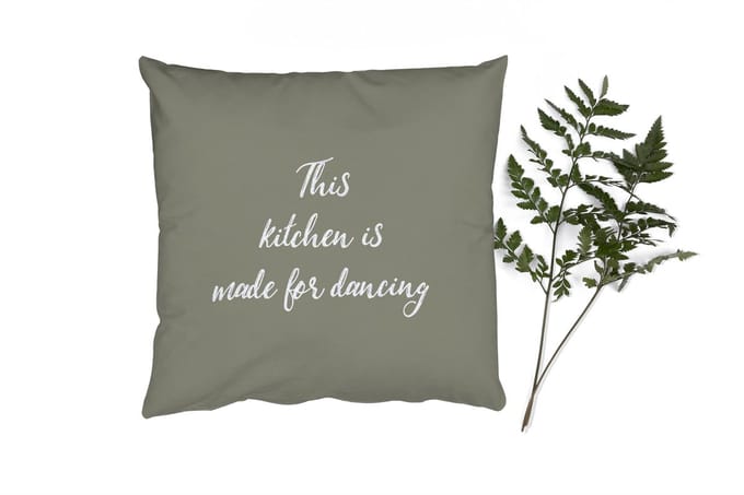 Sierkussens - Kussentjes Woonkamer - 60x60 cm - Spreuken - Quotes - This kitchen is made for dancing