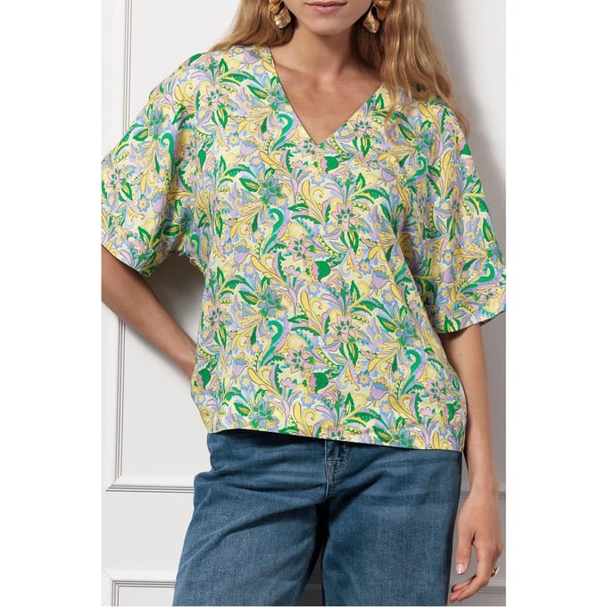 Studio Anneloes Patty Pastel V Neck Top Multi Color Größe: M | Blusen Outlet | Damen