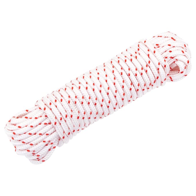 vidaXL - Trekkoord - startkoord - wit - en - rood - Ø4 - mm - 10 - m - nylon