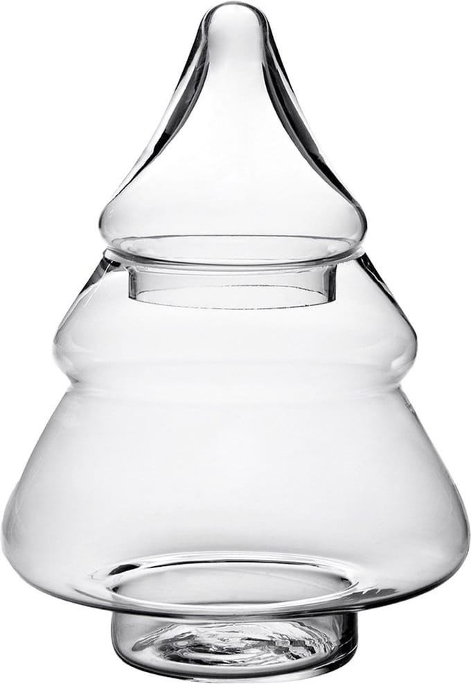 Clayre & Eef Voorraadpot Deksel Kerstboom Ø 13x29 cm Glas
