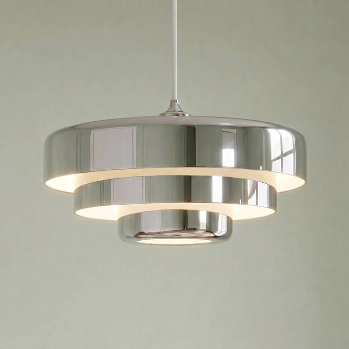 Lindby - hanglamp - 1licht - Metaal - H: 27 cm - E27 - chroom