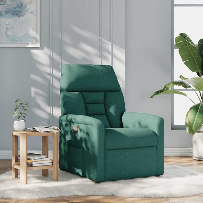 vidaXL - Fauteuil - verstelbaar - stof - donkergroen