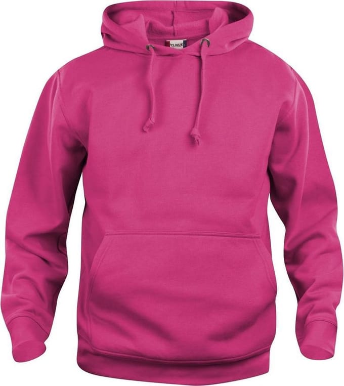 Basic hoody helder kersen l