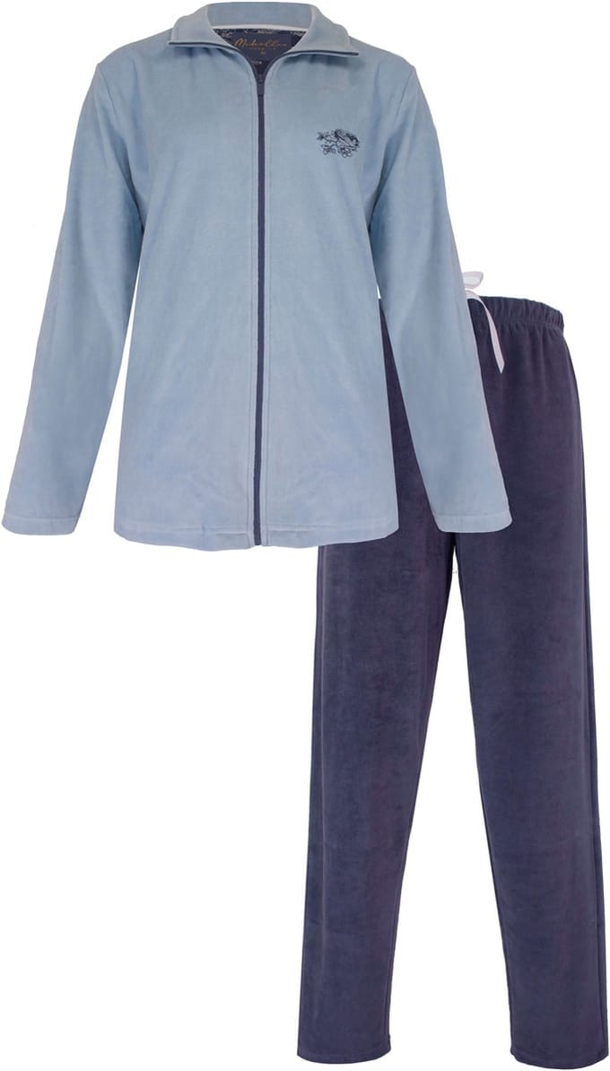 Medaillon Dames Huispak - Velours - met Rits - Licht Blauw - Maat S