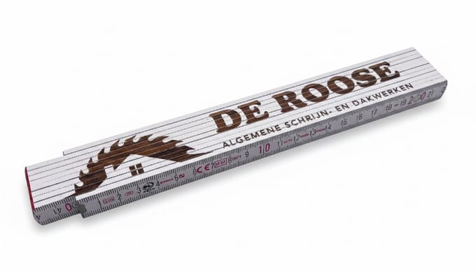Vouwmeter Wit – Gepersonaliseerd - Hout – Cadeau of relatiegeschenk