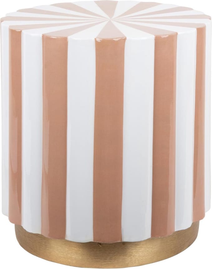 Leitmotiv Poef Candy Swirl - Bruin - Ø40cm - Modern