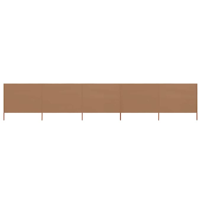 vidaXL - Windscherm - 5-panelen - 600x120 - cm - stof - taupe