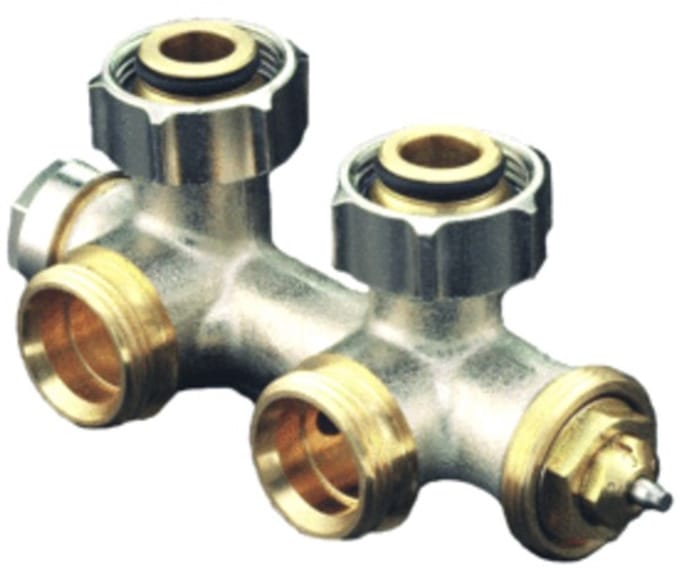 Oventrop Multiblock Onderblok T 2 pijps 3/4 haaks Kvs = 075 m3/h