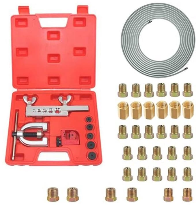 Rem Flaring Tool Set voor Remleidingen - 10m Ø 4,75 mm (3/16") met 28 Aansluitingen & 6 Unions