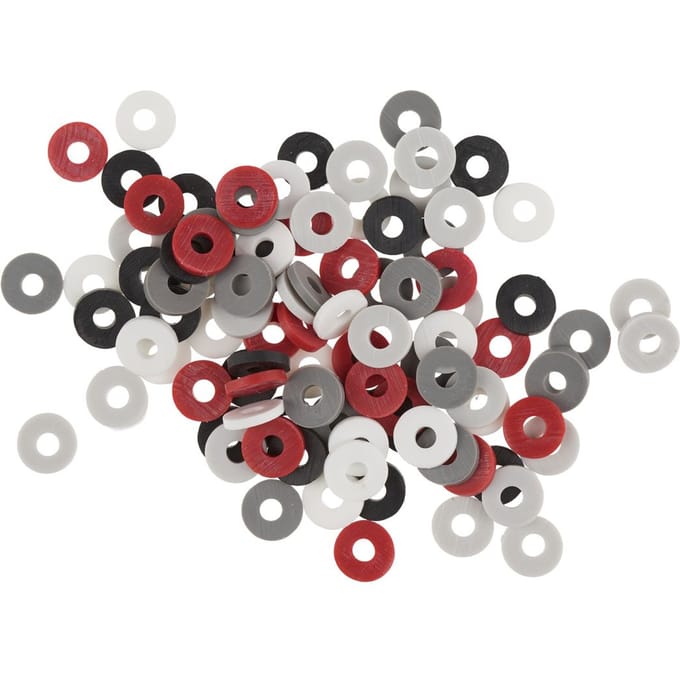 Katsuki Kralen Mix 6 mm Grijs/Zwart/Wit/Rood (ongeveer 100 stuks)