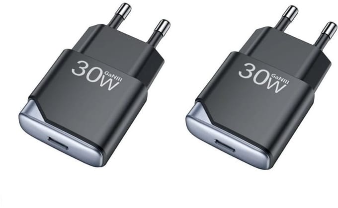 2 stuks OneOne 30W snellader met USB C poort. PD PPS Quick Charge lader. Platte GAN oplader adapter past op Kobo (Rakuten) eReader Elipsa, Elipsa 2E, Sage, Libra 2, Libra Colour, Clara 2E, Clara Colour, Clara BW - Kindle (Amazon) Scribe