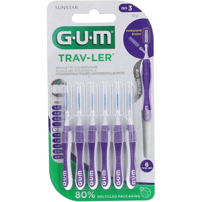 GUM Trav-Ler Interdentale Rager 1,2 mm 6 Tandenborstel