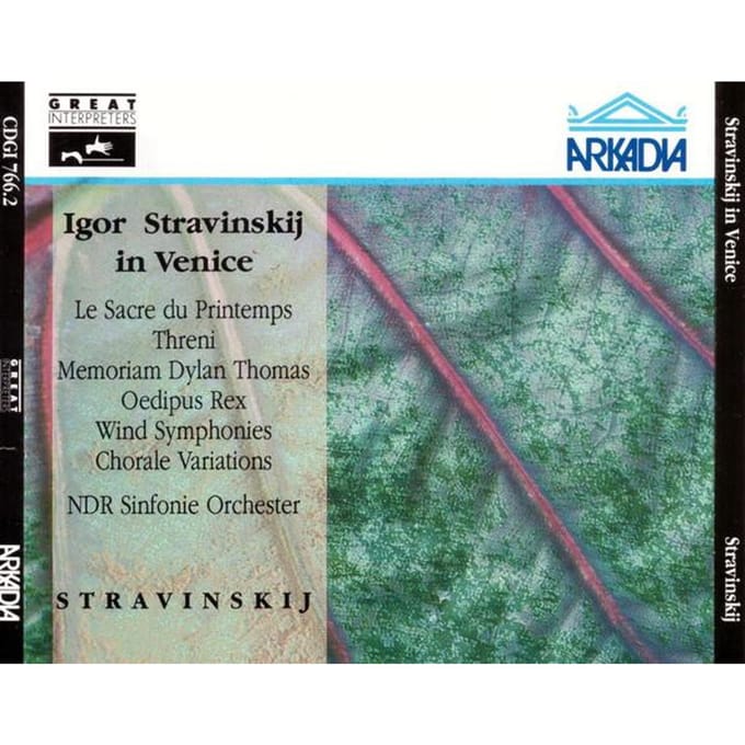 CD NDR S.O; STRAVINSKY - Stravinsky in Venetië  CDGI7662 Arkadia 1992 Japan Klassiek Gebruikt