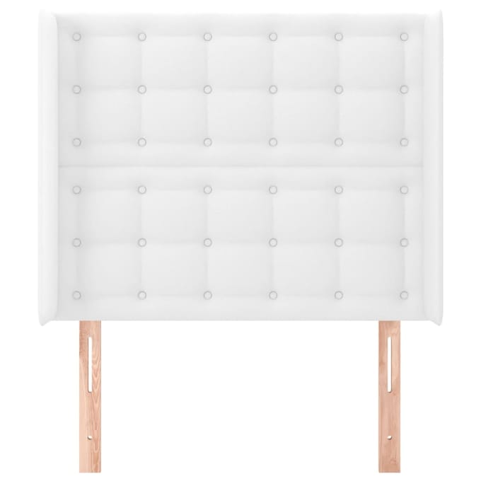vidaXL - Hoofdbord - met - randen - 83x16x118/128 - cm - kunstleer - wit