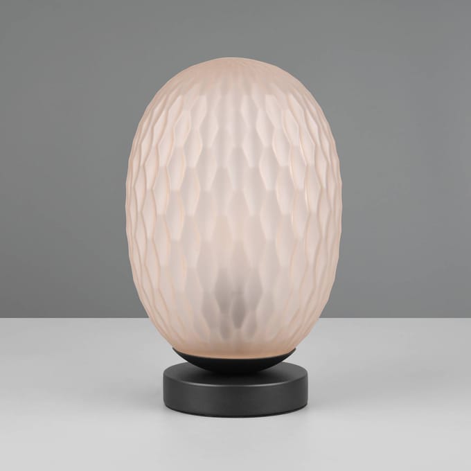 Trio Lighting Facette tafellamp, amber, hoogte 29 cm, glas, E27