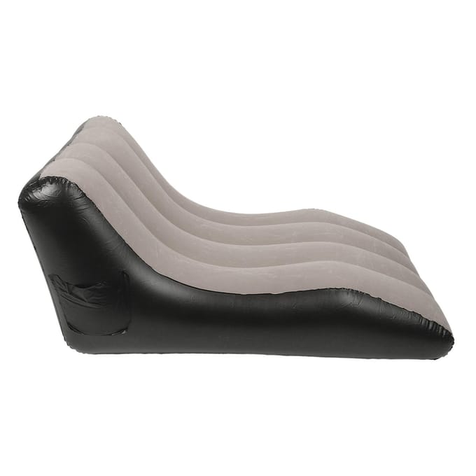 Opblaasbare Sofa Stoel PVC Gevlokt Opblaasbare Stoel Opblaasbare Bank voor Woonkamers Kampeertrips bruin