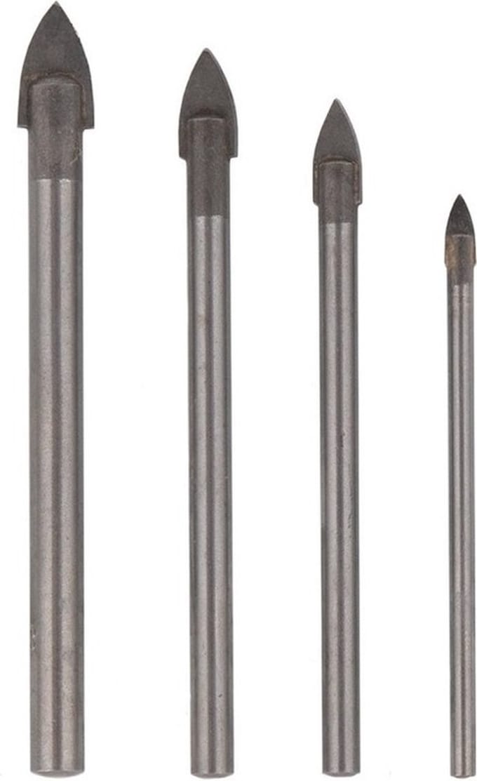 Glas boorset - 4-delig - 3 - 5 - 6 en 8 mm - glasboren