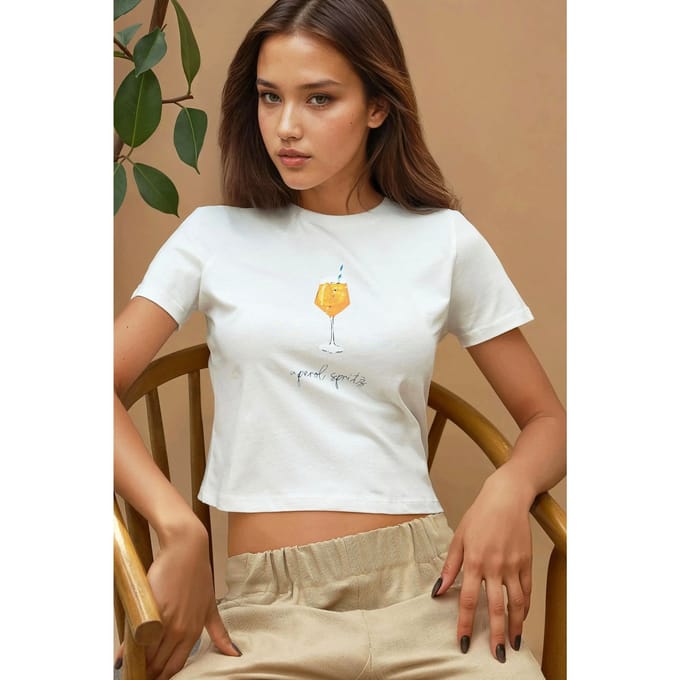 Bedrukt Regular Fit Crewneck T-shirt van 100% Katoen