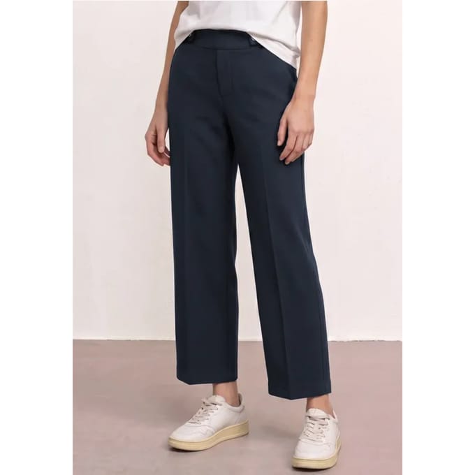 Wide Legs broek met knoopdetail