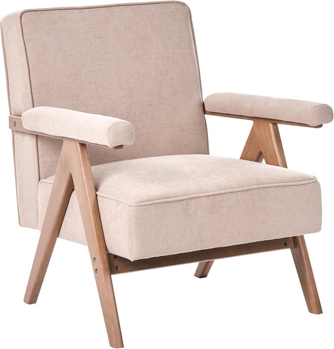 EVJE - Fauteuil - Beige - Kunstlinnen