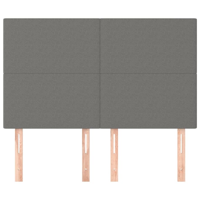 vidaXL - Hoofdbord - donkergrijs - 144x5x118/128 - cm - Stof