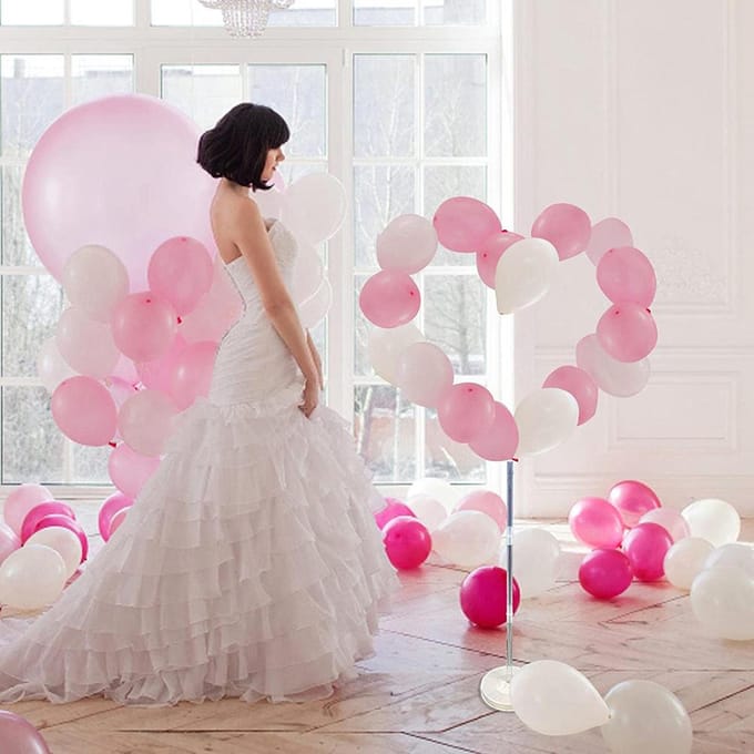 Ensemble Arche Colonne Ballons Amour Cadre Ballons Cœur Support Colonne Décoration Pour Mariage gray
