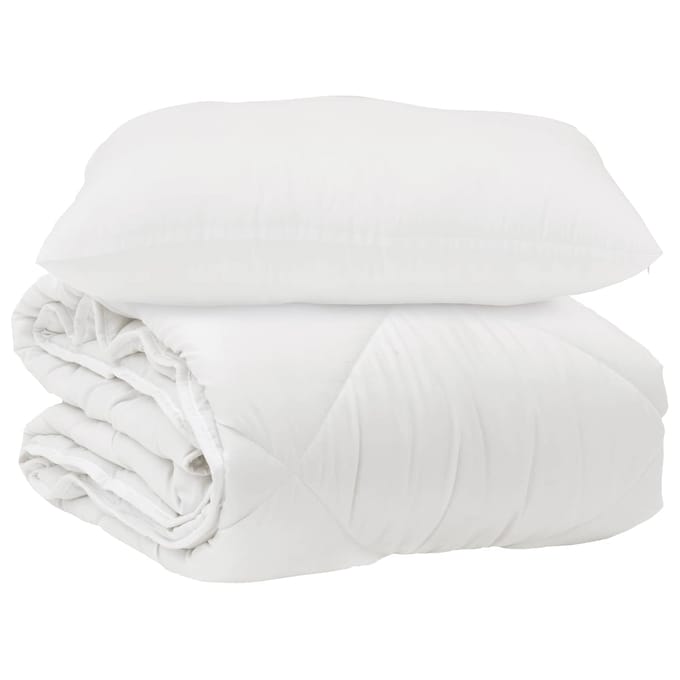 vidaXL - Dekbed - met - kussen - 2 - st - Wit - Microvezel