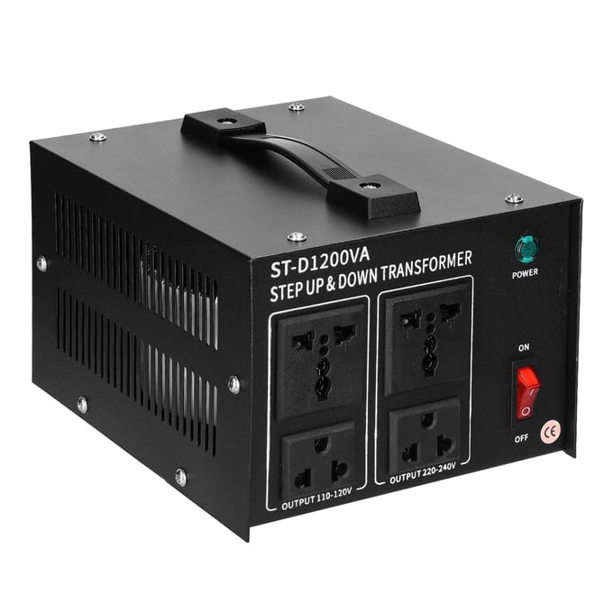 Step Up&Down Transformator Compacte Spanningsomvormer 1200VA Draagbare Huishoudelijke Elektrische Apparaten EU-plug zwart