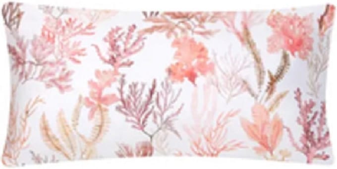 Perkal kussensloop wit & koraal Paisley print 50x70cm katoen bedlinnen