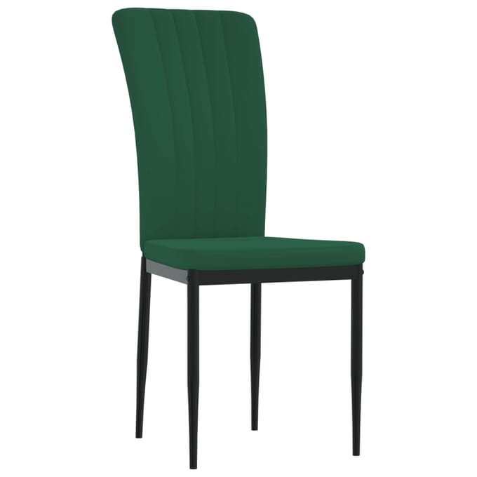 vidaXL - Eetkamerstoelen - 4 - st - fluweel - donkergroen