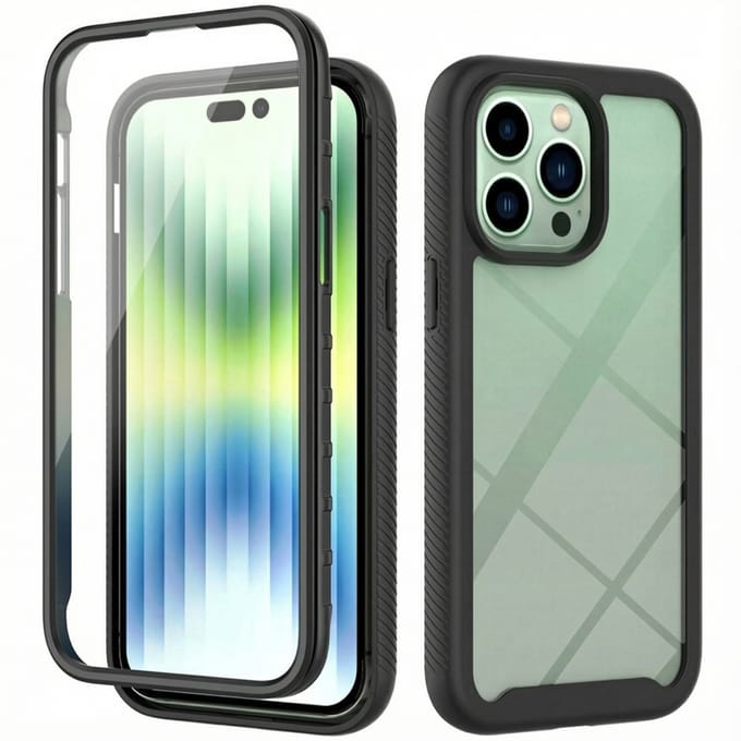 imoshion Hoesje - Geschikt voor Apple iPhone 14 Pro Max - 360° Full Protective Case - Zwart