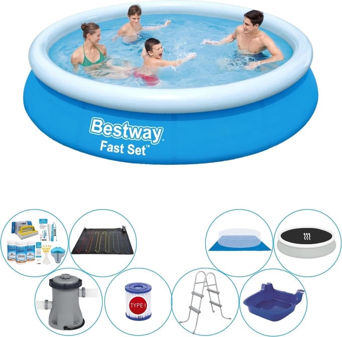 Fast Set Rond 366x76 cm - Deluxe Zwembad Set
