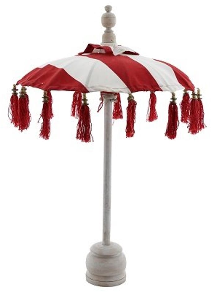 Parasol Bali Mini Wit/Rood - Ø50cm