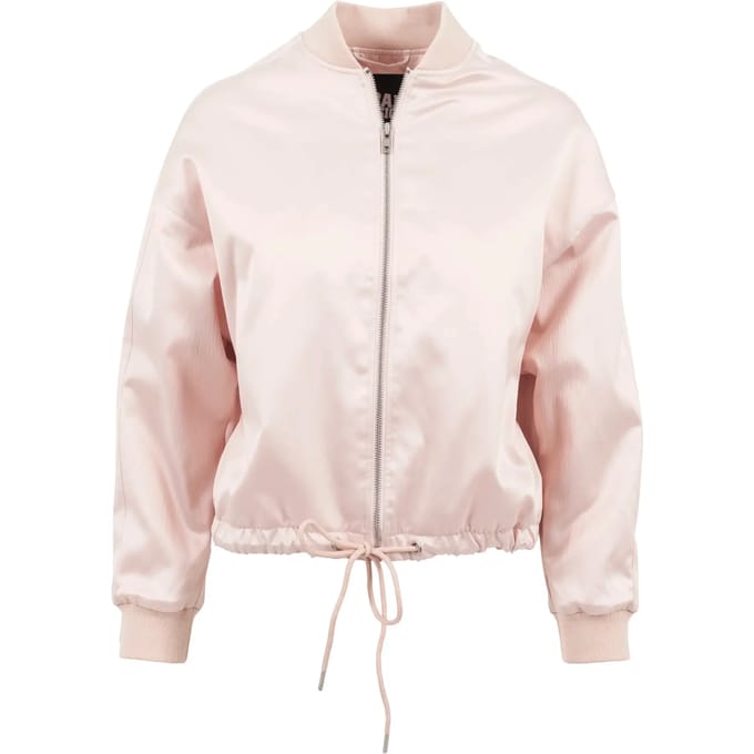 Urban Classics Jacket -XS- Kimono Blouson Satijn look Roze