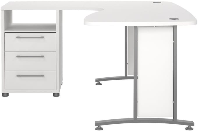 Giga Living Bureau Prima - Wit/Grijs - 150x160x75cm