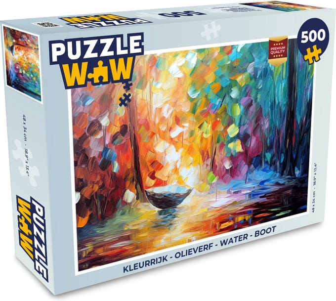 Puzzel Kleurrijk - Olieverf - Water - Boot - Legpuzzel - Puzzel 500 stukjes