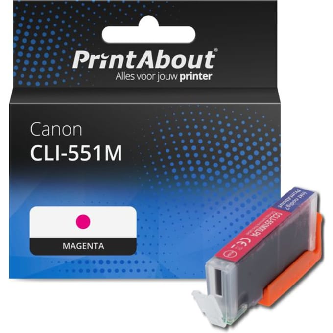 PrintAbout huismerk Inktcartridge CLI-551M Magenta Geschikt voor Canon