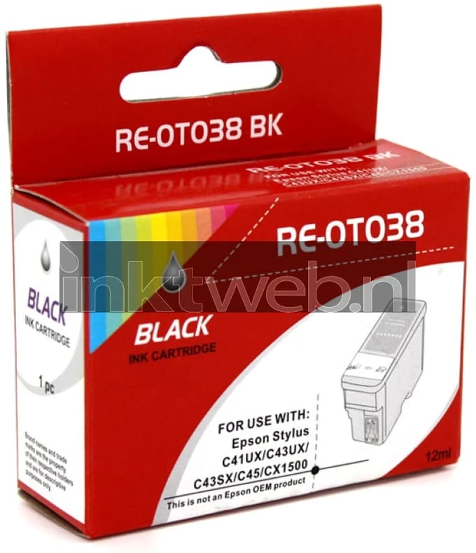 Huismerk Epson T038 zwart (Huismerk (compatible))