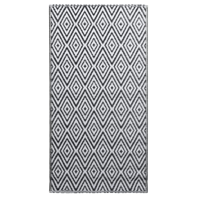 vidaXL - Buitenkleed - ARAKIL - 160x230 - cm - PP - wit - en - zwart