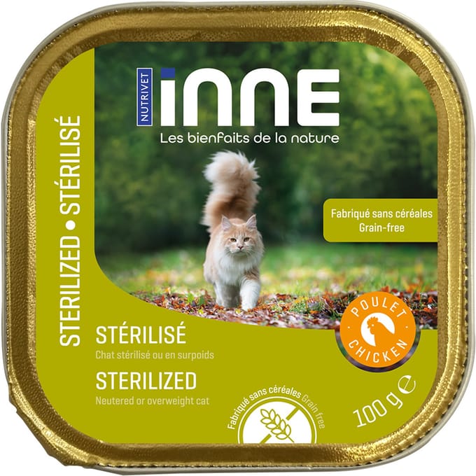 16x100g Nutrivet Inne Kat Sterilised Kip Natvoer