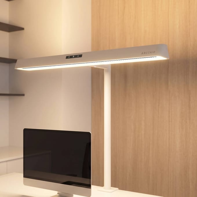 Arcchio LED klemlamp Shax, wit, sensor, dimbaar, 4.000 K