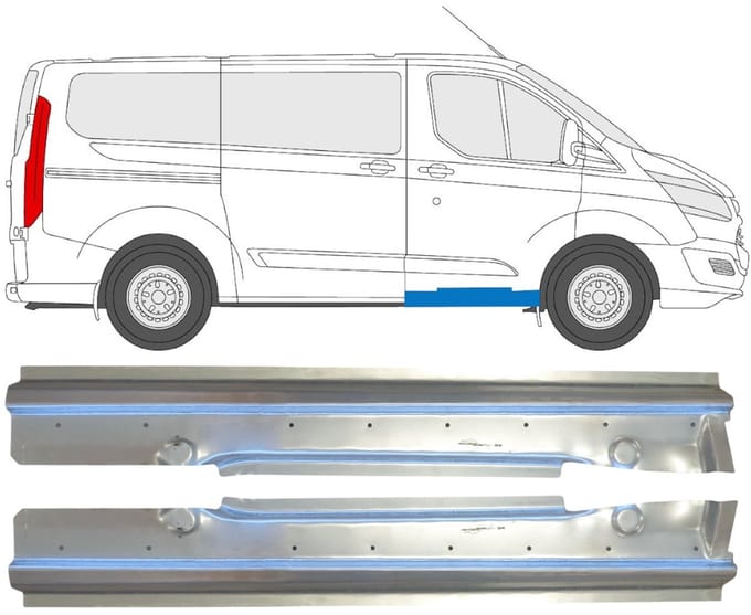 Reparatie dorpel voor Ford Transit Custom 2013-2023 / Links + Rechts / Set